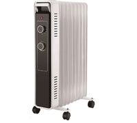 Chauffage électrique 2000 W Distributeur de chaleur avec 3 niveaux de chauffage et thermostat réglable 9 ailettes Blanc