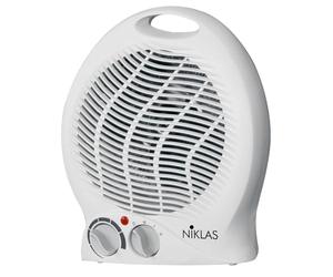 Chauffage électrique 2000W Radiateur Soufflant Climatiseur Portable Blanc Thermostat 5 à 35°C NIKLAS