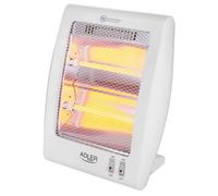 Adler Chauffage électrique halogène AD 7709 – Portable, 2 niveaux, 2 éléments quartz, 800 W, blanc