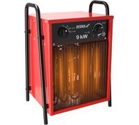 Chauffage électrique d'air de 9 kW, 400 V, de forme carrée, adapté à une utilisation dans des espaces clos, équipé d'un thermostat et de trois modes de fonctionnement