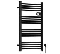 MalTec Radiateur de salle de bain Radiateur électrique BH200W Sèche-serviettes Thermostat Noir 80*50cm LCD Minuterie
