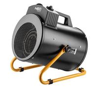 NEO TOOLS Chauffage électrique 5kW, élément chauffant en acier inoxydable, thermostat réglable, protection contre la surchauffe, avec ventilateur, angle de réglage réglable, poignée isolée, IPX4 pour