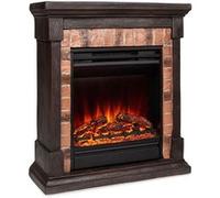 Chauffage électrique - Klarstein Beerenberg - Fausse cheminée - 1800W - Minuterie - Télécommande - Marron Marron G