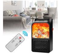 Chauffage électrique Portable en céramique, 900W, petit ventilateur, PTC, pour cheminée, avec flamme simulée, prise ue