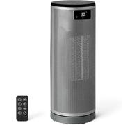 Chauffage électrique portable en céramique, oscillation à 70°, 1800W, 40 cm, couleur grise