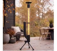 Chauffage Extérieur À Granulés MUYUUA Cheminée De Terrasse 5-6KW Tube En Verre Borosilicate Résistant À La Chaleur Trépied Stable