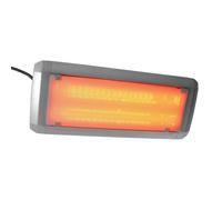 Chauffage exterieur, chauffage infrarouge, radiateur extérieur - Modell HELIOSA 9.1, avec couvercle en verre, argent