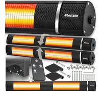 Chauffage extérieur - TECTAKE - Radiateur infrarouge SOLARIS HORIZON 3000W boîtier en aluminium 3 niveaux de puissance - Noir