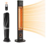 Chauffage infrarouge extérieur Outsunny 2000 W 8 niveaux fibre de carbone minuterie 8 h terrasse