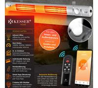 Chauffage infrarouge KESSER® 3000 W IR-Gastro-Bar avec éclairage LED, chauffage de terrasse avec Wi-Fi et télécommande, housse de protection incluse, chauffage infrarouge, chauffage à quartz, chauffag