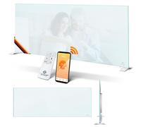 Chauffage infrarouge KESSER® Convecteur en verre Chauffage en verre Efficace Appareil 2-en-1 : sur pied et mural Chauffage électrique avec détection de fenêtre ouverte + télécommande etvia application