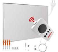 Chauffage infrarouge, puissance en watts : 1000W, accessoires : fixation au plafond | Chauffage mural, au plafond ou sur pied, économe en énergie. Chauffage électrique avec télécommande et thermostat.