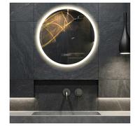 Chauffage Miroir Infrarouge LM350-Pro Rond Ø 70cm 350W avec Lumière,Thermostat Tuya Smart App Contrôle Miroir Salle de Bain Éclairage LED Chauffage Infrarouge
