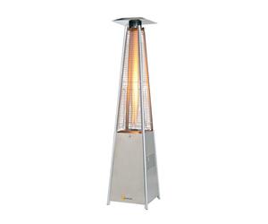 Chauffage Mobile Parasol SOVELOR LOUXOR inox avec tubes quartz au gaz propane de 5 à 13 KW