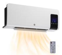 Chauffage mural électrique Zimilo avec télécommande, 2000W, élément chauffant en céramique PTC, montage mural, 2 niveaux de chauffage, oscillation, minuterie 12H, écran LED, blanc