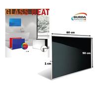 Chauffage mural GLASS HEAT - BURDA - 500W - Verre noir - Rayonnant - Electrique
