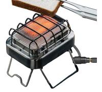 Chauffage portable 2 en 1 pour camping en acier | Petit chauffage au propane pour randonnée en plein air, pêche, 1 à 2 personnes, patio, garage, observation de la vie Argenté
