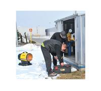 Chauffage radiant 17kW SOVELOR portable au fuel à combustion directe sur batterie MINISUNDC