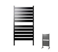 Chauffage Sèche-Serviettes Chauffant électrique - Porte-Serviettes Chauffant sur Pied ou Mural - Température 55ºC - Grande Taille 10 Barres - Minuterie - 260 W - Noir