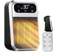 Chauffage soufflant à brancher avec télécommande, mini chauffage soufflant en céramique pour salle de bain, économe en énergie, chauffage silencieux, radiateur radiant de 1200 W