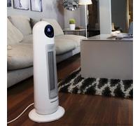 Chauffage Soufflant En Céramique Colonne Avec Écran Lcd 2200w Gris Blanc