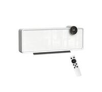 HOMCOM Chauffage mural en céramique 1000/2000W, radiateur électrique, ventilateur, thermostat, programmable hebdomadaire, oscillation, détection de fenêtre ouverte, minuterie 24 H, télécommande, blanc