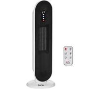 Chauffage soufflant oscillant 2000 W - radiateur céramique PTC - 2 niv. puissance - chauffage d'appoint avec télécommande blanc noir G