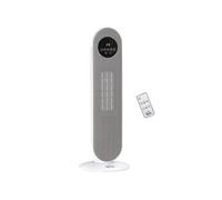 HOMCOM Chauffage d'appoint Radiateur soufflant Radiateur céramique oscillant 15-40°C avec Télécommande 1300/2000W, 21 x 21 x 63,5 cm