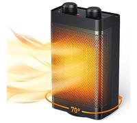 Chauffage Soufflant PTC Céramique 1500W, 3 Modes, Oscillation 70° Chauffage | Silencieux <45dB, Protection Anti-Surchauffe et Anti-Basculement, Radiateur Électrique Portable pour Salon, Chambre, Bureau