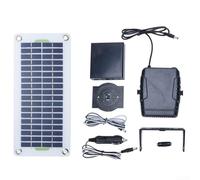 Chauffage soufflant solaire 12 V 30 W avec panneau en silicone cristallin portable pour voiture, camping, intérieur et extérieur, noir et blanc, design léger compatible avec porte-gobelets