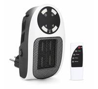 Chauffage soufflant sur prise 500 W avec télécommande, mini chauffage céramique pour pièces jusqu'à environ 10 m², thermostat 15-30 °C, minuterie 1-12 h, écran LED, 2 vitesses et fiche rotative Violet