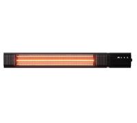 Chauffage terrasse infrarouge 2500W, radiateur extérieur mural noir | Tube carbone pour chauffe immédiate, corps en aluminium antirouille, fixation murale gain de place, pour terrasse et patio