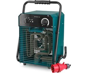 Chauffage ventilateur | Pour des pièces jusqu'à 50 m² | Indice de protection IP24 | 5000W (courant fort) | Élément chauffant en acier inoxydable | 2 niveaux de chauffage | Thermostat réglable | Protec