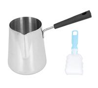 Chauffe-beurre en acier inoxydable 304 de 1000 ml avec brosse, casserole à lait avec poignée résistante à la chaleur, petite marmite pour le lait, le café et le chocolat fondant