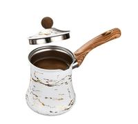 Chauffe-café à bec étroit Pichet à mousse de lait en acier inoxydable avec poignée en bois pour les tâches de service à domicile