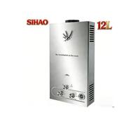 Chauffe Eau 12L avec résistance non blindé 24KW chauffe-eau portable sans réservoir Convient pour le camping en plein air Gris