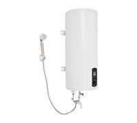 Chauffe-eau 60 l, 2000 W, affichage de température, 25-75 °C, blanc | Avec douchette, robinet et 3 tuyaux, montage mural vertical, raccord G1/2 et prise UE pour salle de bain, cuisine et salon