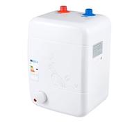 Chauffe-Eau 8L, Chauffe-Eau Sous évier, Chauffe-Eau Mural 1500W, Thermostat 30-65°C, Isolant, IPX4, Inox 316L, Cuisine, Salle Bain, Studio, 23x24x35cm