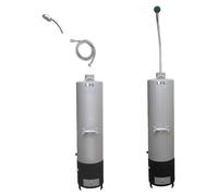 Chauffe-eau à combustible solide de 80 litres pour usage domestique – Système ouvert standard, chauffe-eau à bois avec douchette et mélangeur