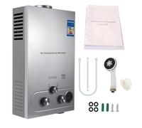 Chauffe-eau à Gaz 12LPM, Chauffe-eau Instantané au Gaz Propane GPL 6L avec Kit de douche, Modes Hiver Et éTé, Protection Contre La Surchauffe, pour brûleur de chaudière pour Camping, Maison
