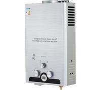 Chauffe-eau à gaz - Chauffe-eau instantané au propane - Eau chaude instantanée - Fonctionnement été/hiver - 8 litres par minute - Noir