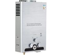 Chauffe-eau à gaz - Chauffe-eau instantané au propane - Eau chaude instantanée - Fonctionnement été/hiver - 8 litres par minute - Noir