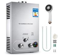 Chauffe-eau à Gaz Instantané 12L LPG Butane Propane Chauffe-eau à Gaz Maison Camping Car 24KW 12L/min Avec Mode Hiver et Mode été