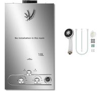 Chauffe-Eau à Gaz Instantané 18LPM 36KW LPG GPL au Butane Propane Chauffe Eau Gaz avec Modes Hiver et Eté Protection Contre La Surchauffe Couleur Argent,pour La Maison ExtéRieur Camping Car