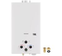 Chauffe-eau à gaz portable, eau chaude instantanée, commandes réglables, modèle OSRSQ-blanc-16L-UE