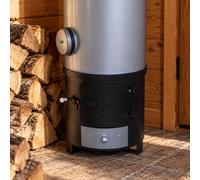 Chauffe-eau combiné émaillé de 80 litres, fonctionnant au combustible solide et à l'électricité, avec valve de sécurité – Chauffe-eau à bois et électrique, pour usage domestique