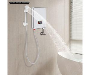 Chauffe-eau électrique - 6500 W - Acier inoxydable - Blanc - Pour salle de bain et caravane