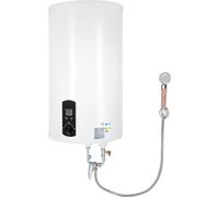 Chauffe-eau électrique - 70 L - Avec douchette et robinetterie - Réglage de la température 25-75 °C - Blanc