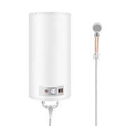 Chauffe-eau électrique 80 l avec douchette - 2000 W - Température 25 à 75 °C - Chauffe-eau suspendu au mur - Peut remplir et isoler automatiquement l'eau