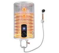 Chauffe-eau électrique, capacité de 30 litres, puissance de 2000 watts, plage de température de 25 à 75°C e protection contre l'eau IPX4, design pour montage mural